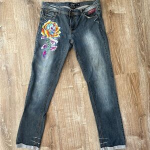 Ed Hardy Y2K  Embroidered Floral Women's Jeans Sz 30